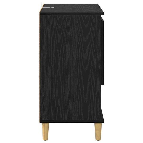 Sideboards 2er Set Schwarz Eichenoptik