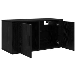 Wand TV-Schrank Set Schwarz Eiche