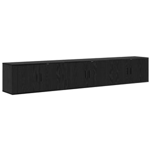 Wand TV-Schrank Set Schwarz Eiche