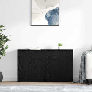Sideboards 2er Set Schwarz Eichenoptik