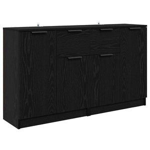 Sideboards 2er Set Schwarz Eichenoptik
