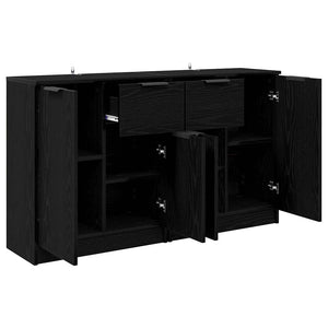 Sideboards 2er Set Schwarz Eichenoptik