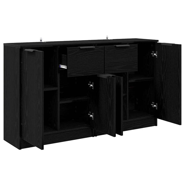 Sideboards 2er Set Schwarz Eichenoptik