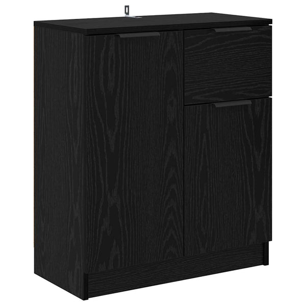Sideboards 2er Set Schwarz Eichenoptik