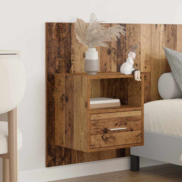 Kopfteil mit Schrank Altholz 3-teilig