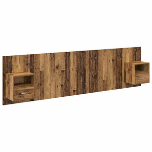Kopfteil mit Schrank Altholz 3-teilig
