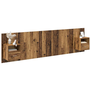 Kopfteil mit Schrank Altholz 3-teilig