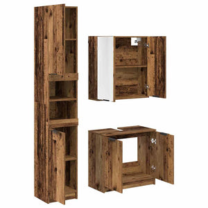 Badezimmerschrank Set Altholz 3-teilig