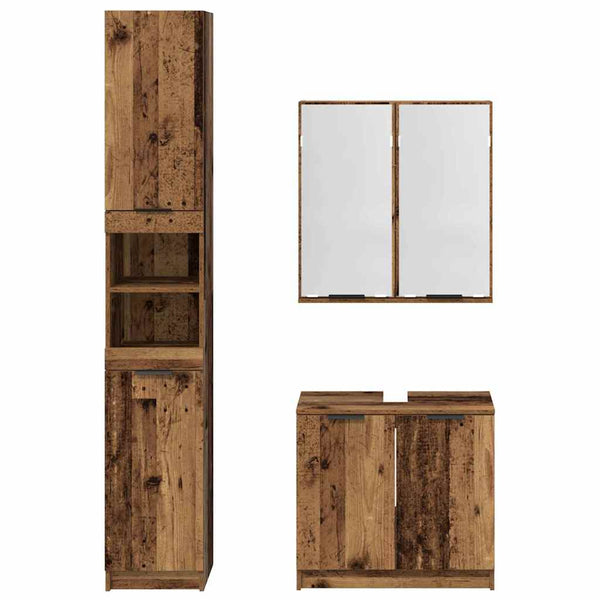 Badezimmerschrank Set Altholz 3-teilig
