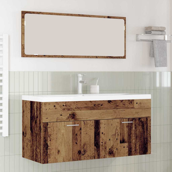 Badezimmerschrank Altholz 100 cm