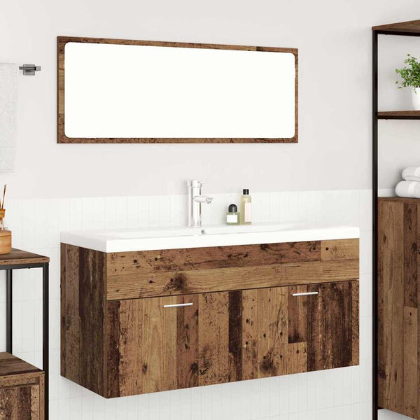 Badezimmerschrank Altholz 100 cm