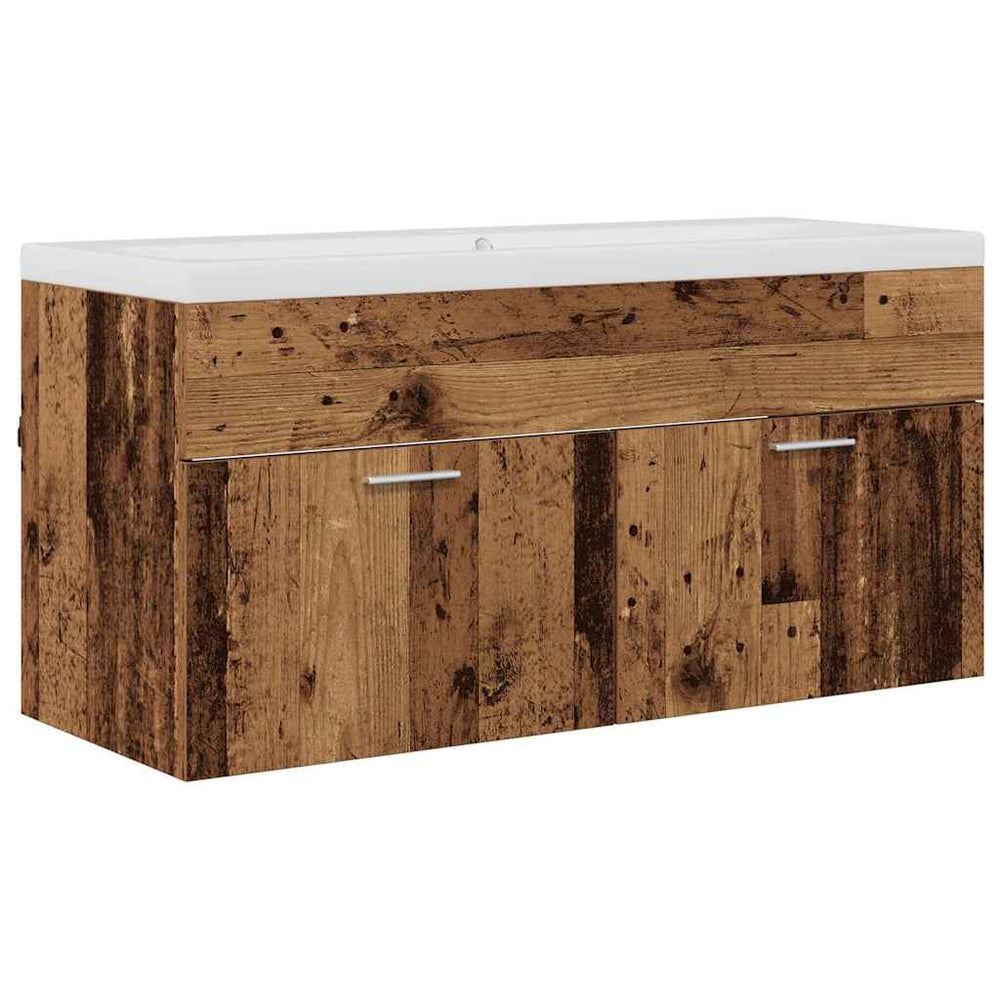 Badezimmerschrank Altholz 100 cm