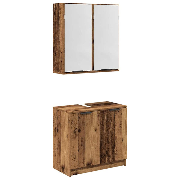 Badezimmerschrank Set Altholz Optik