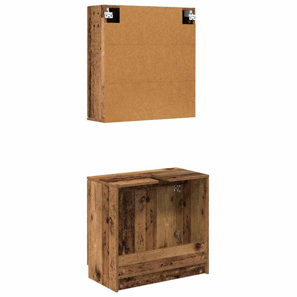 Badezimmerschrank Set Altholz Optik