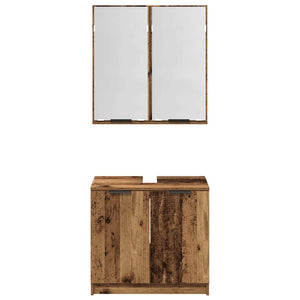 Badezimmerschrank Set Altholz Optik