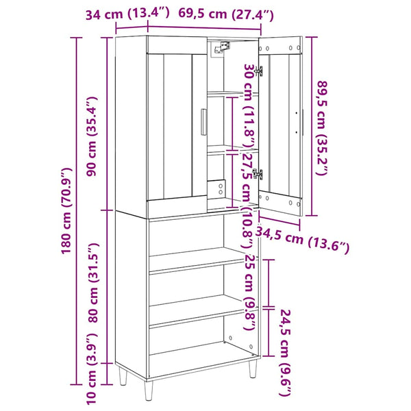 Highboard Altholz 180 cm