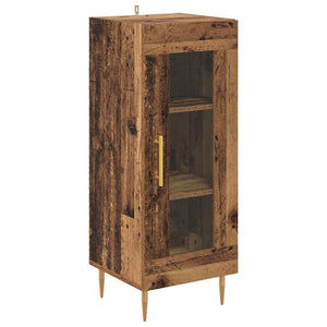 Highboard 2er Set Altholz Glas