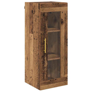 Highboard 2er Set Altholz Glas