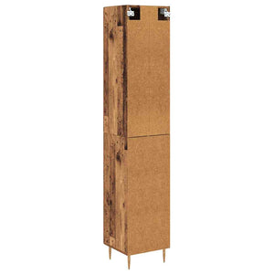 Highboard 2er Set Altholz Glas