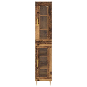Highboard 2er Set Altholz Glas