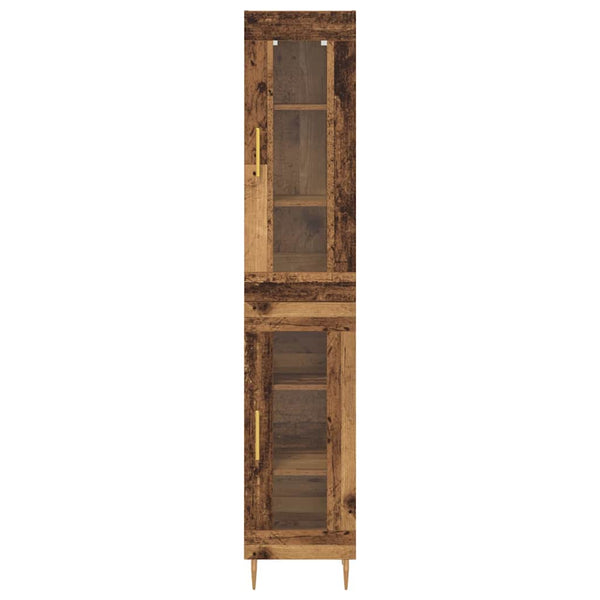 Highboard 2er Set Altholz Glas