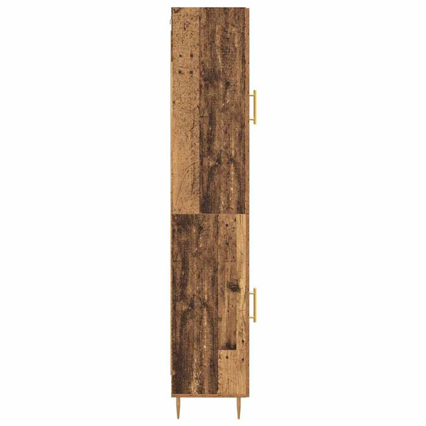 Highboard 2er Set Altholz Glas