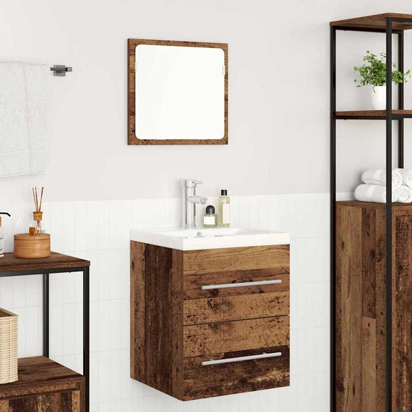 Waschbeckenschrank Altholz mit Schubladen