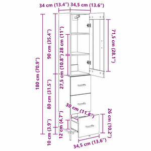 Highboard Artisan Eiche, 180 cm