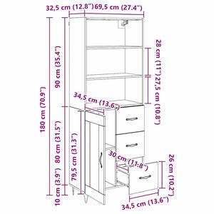 Highboard Artisan Eiche mit Schubladen