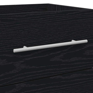 Schwarzer Waschbeckenschrank mit Schubladen, 42 cm