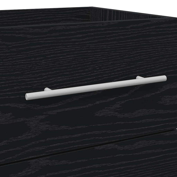 Schwarzer Waschbeckenschrank mit Schubladen, 42 cm