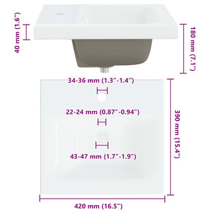 Schwarzer Waschbeckenschrank mit Schubladen, 42 cm