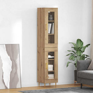 Highboard 2er-Set Artisan Eiche Glas