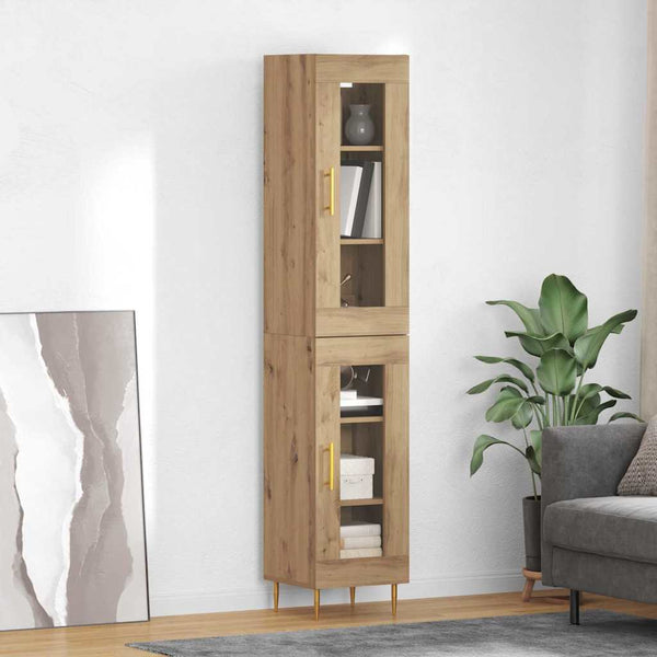 Highboard 2er-Set Artisan Eiche Glas