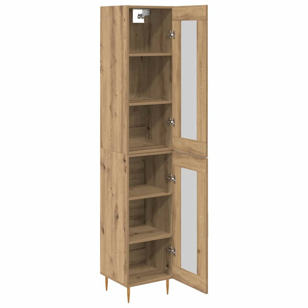 Highboard 2er-Set Artisan Eiche Glas