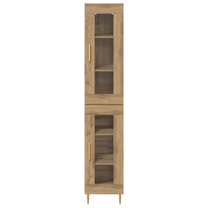 Highboard 2er-Set Artisan Eiche Glas