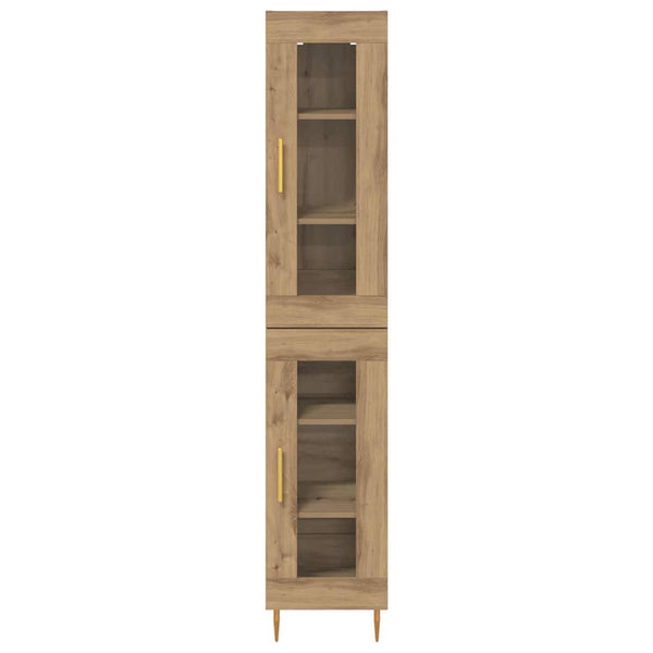 Highboard 2er-Set Artisan Eiche Glas