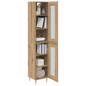 Highboard 2er-Set Artisan Eiche Glas