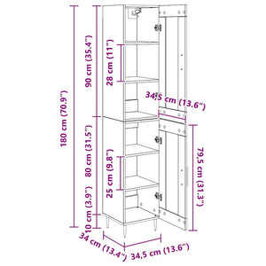 Highboard 2er-Set Artisan Eiche Glas