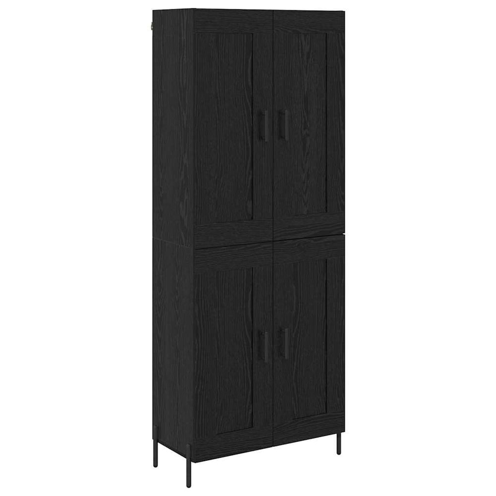 Highboard 2er Set Schwarz Eichenoptik