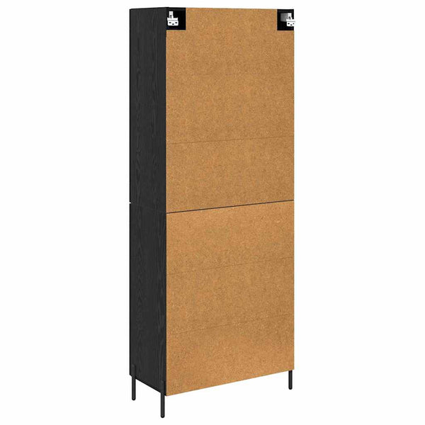 Highboard 2er Set Schwarz Eichenoptik