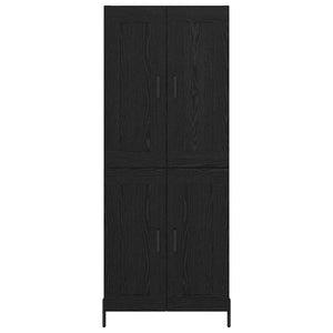 Highboard 2er Set Schwarz Eichenoptik