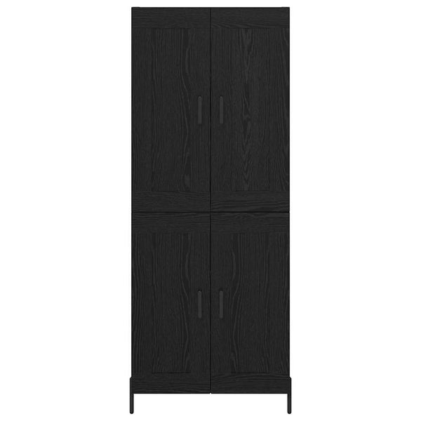Highboard 2er Set Schwarz Eichenoptik