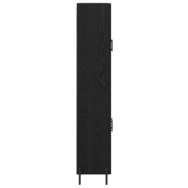 Highboard 2er Set Schwarz Eichenoptik
