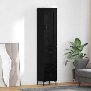 Highboard Schwarz Eichenoptik, 180 cm hoch
