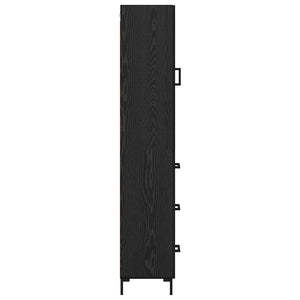 Highboard Schwarz Eichenoptik, 180 cm hoch