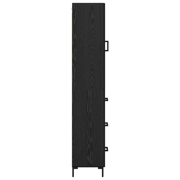 Highboard Schwarz Eichenoptik, 180 cm hoch