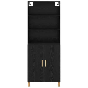 Highboard Schwarz Eichenoptik 180 cm