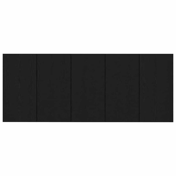 Schwarzes Kopfteil mit Schrank, Eichen-Optik
