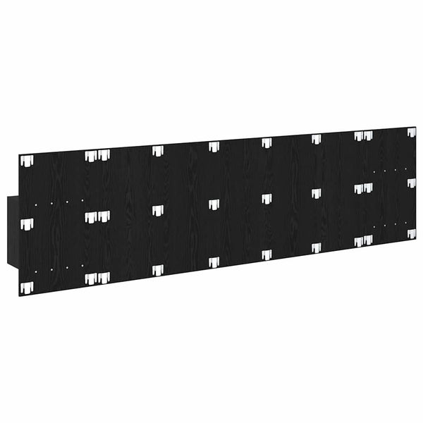 Schwarzes Kopfteil mit Schrank, Eichen-Optik